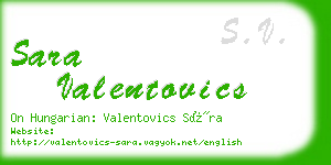 sara valentovics business card